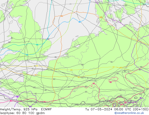 Height/Temp. 925 hPa ECMWF Di 07.05.2024 06 UTC