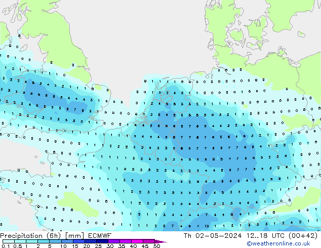 Precipitación (6h) ECMWF jue 02.05.2024 18 UTC