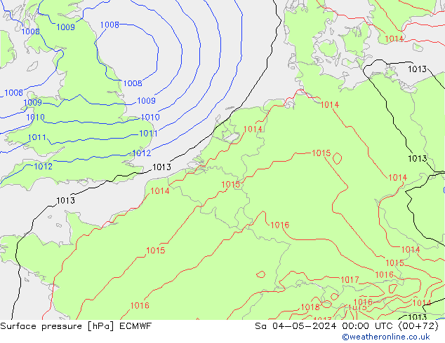 приземное давление ECMWF сб 04.05.2024 00 UTC