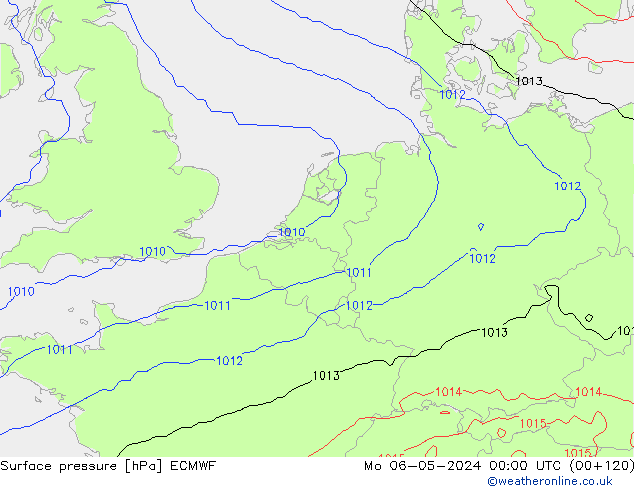 Surface pressure ECMWF Mo 06.05.2024 00 UTC