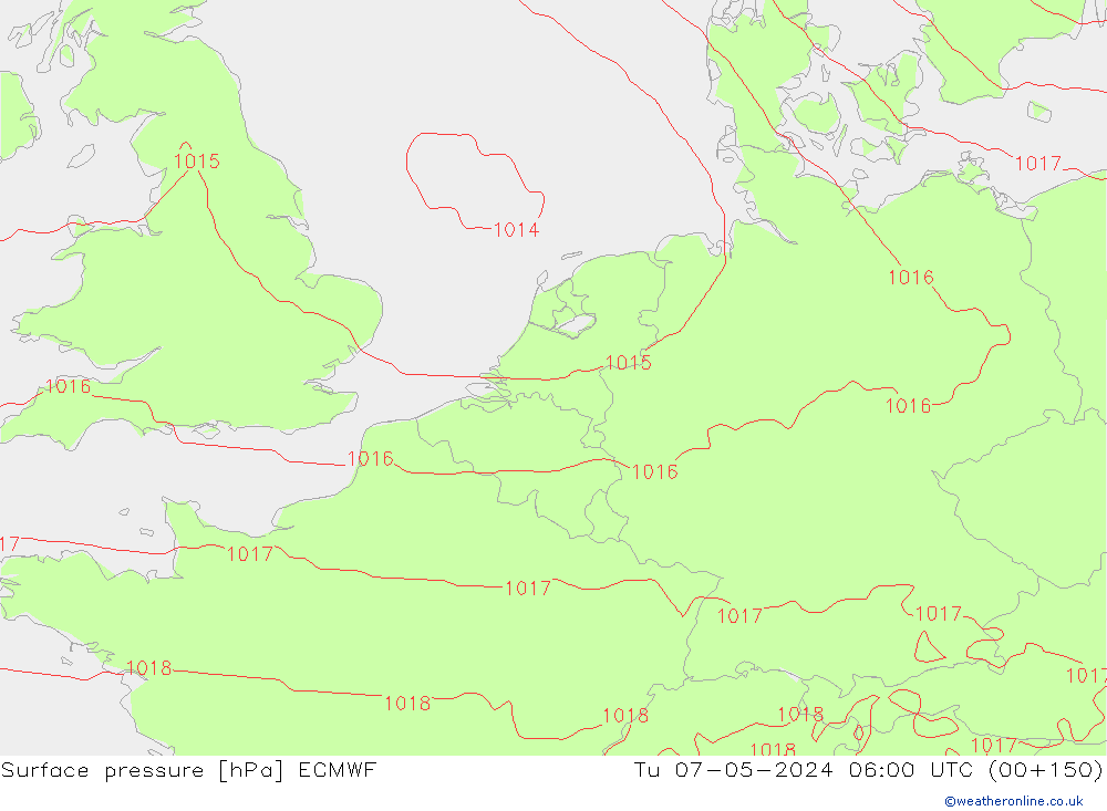 Bodendruck ECMWF Di 07.05.2024 06 UTC