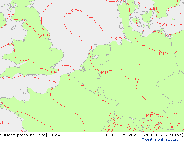 pressão do solo ECMWF Ter 07.05.2024 12 UTC