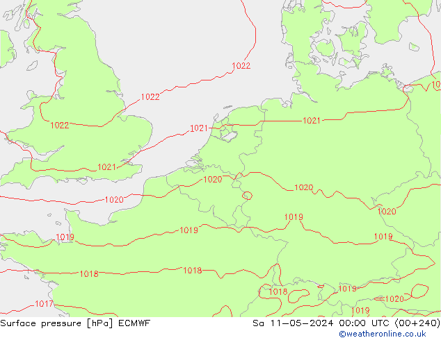 приземное давление ECMWF сб 11.05.2024 00 UTC