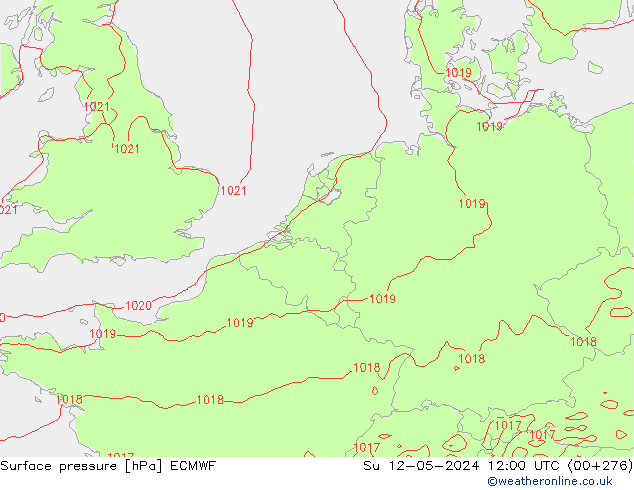 Presión superficial ECMWF dom 12.05.2024 12 UTC