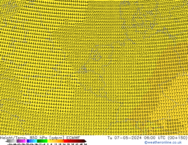 Height/Temp. 850 hPa ECMWF Tu 07.05.2024 06 UTC