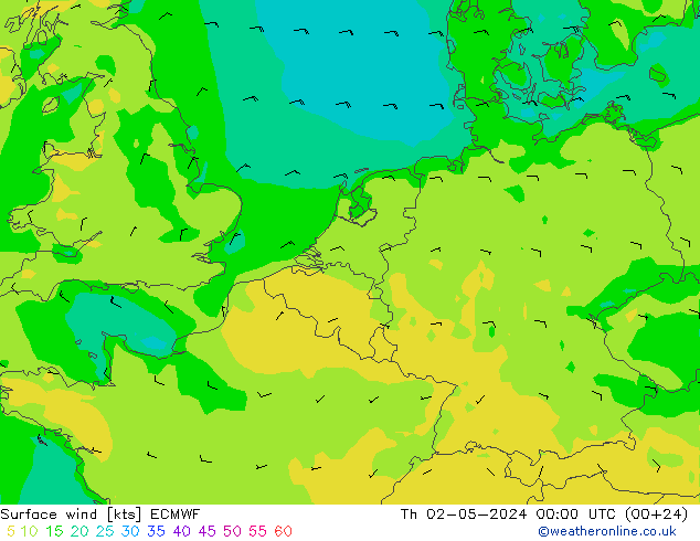 Bodenwind ECMWF Do 02.05.2024 00 UTC