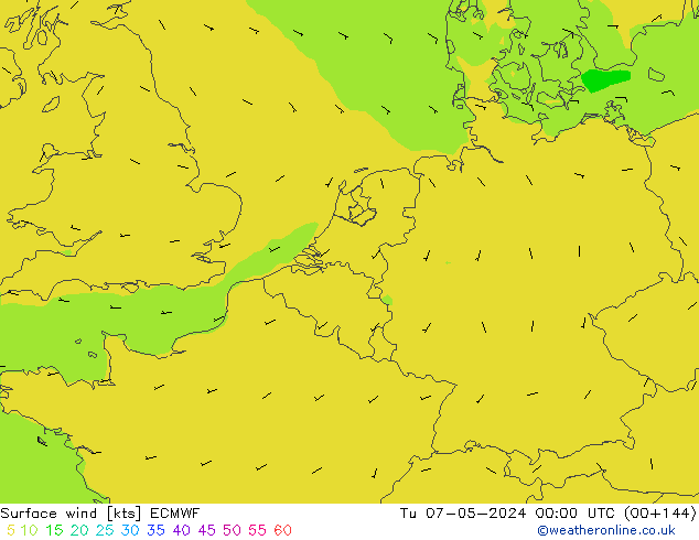 Surface wind ECMWF Tu 07.05.2024 00 UTC