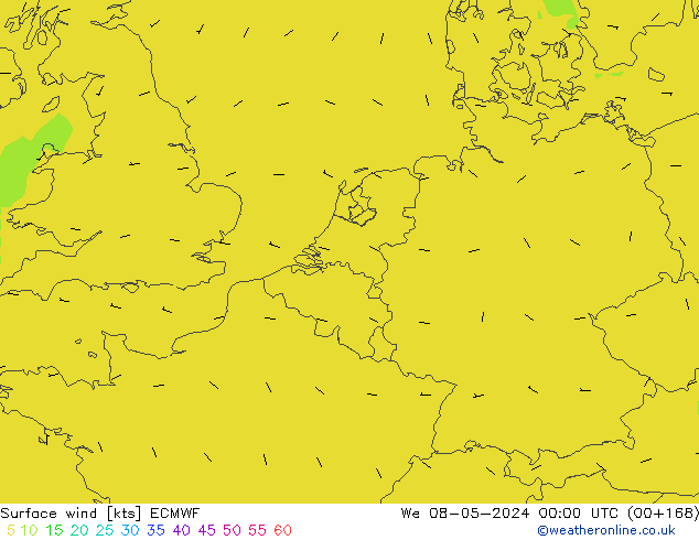 Wind 10 m ECMWF wo 08.05.2024 00 UTC