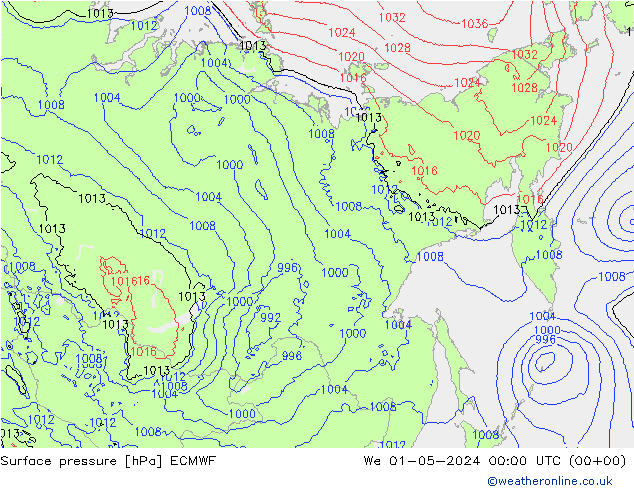 ciśnienie ECMWF śro. 01.05.2024 00 UTC