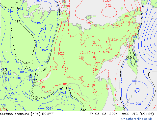 Pressione al suolo ECMWF ven 03.05.2024 18 UTC