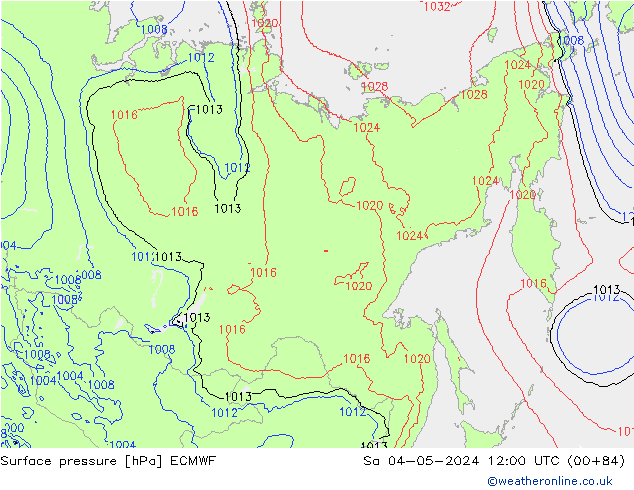 Surface pressure ECMWF Sa 04.05.2024 12 UTC