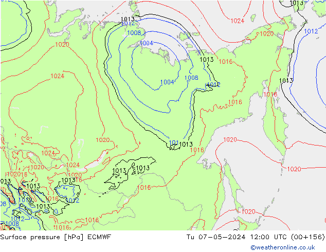 приземное давление ECMWF вт 07.05.2024 12 UTC