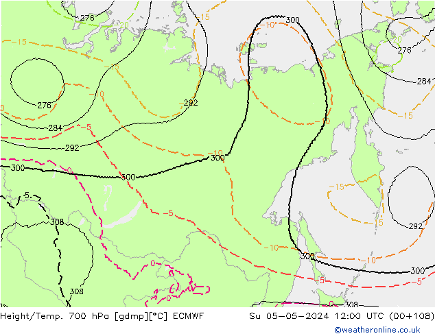 Height/Temp. 700 hPa ECMWF Su 05.05.2024 12 UTC