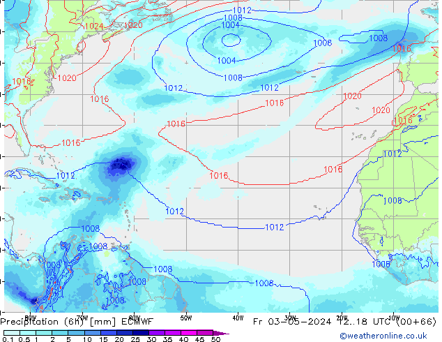 Precipitación (6h) ECMWF vie 03.05.2024 18 UTC