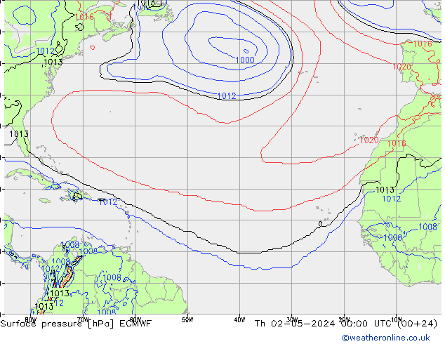 Bodendruck ECMWF Do 02.05.2024 00 UTC