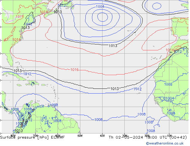 Surface pressure ECMWF Th 02.05.2024 18 UTC