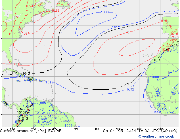 Surface pressure ECMWF Sa 04.05.2024 18 UTC