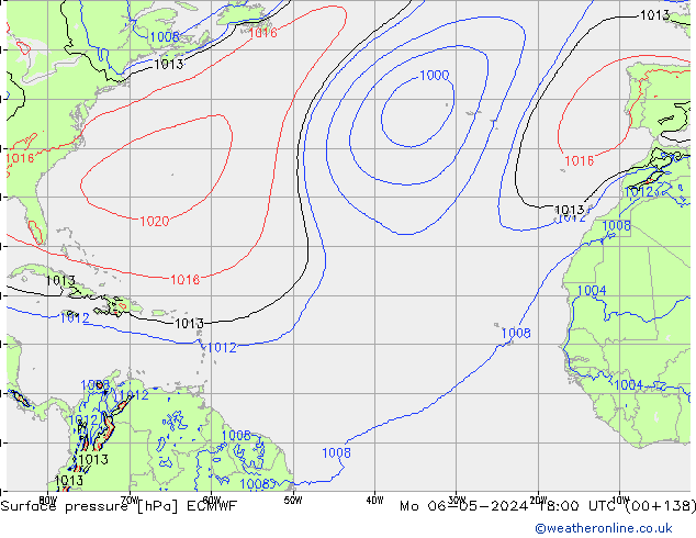 Luchtdruk (Grond) ECMWF ma 06.05.2024 18 UTC