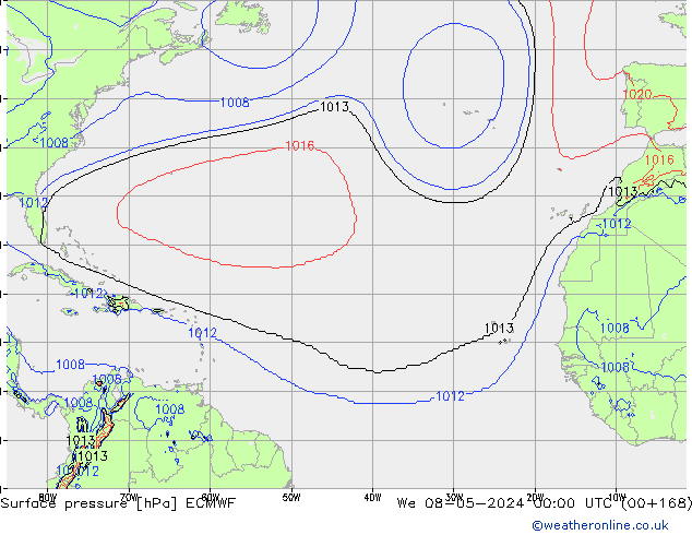 Luchtdruk (Grond) ECMWF wo 08.05.2024 00 UTC