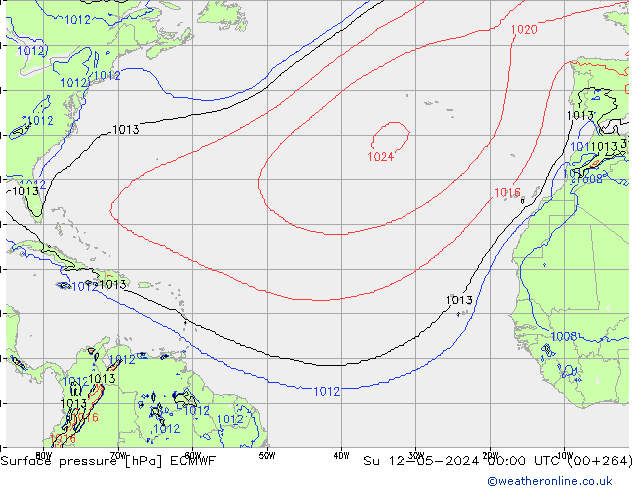 Luchtdruk (Grond) ECMWF zo 12.05.2024 00 UTC