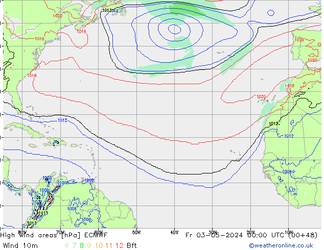 High wind areas ECMWF Fr 03.05.2024 00 UTC