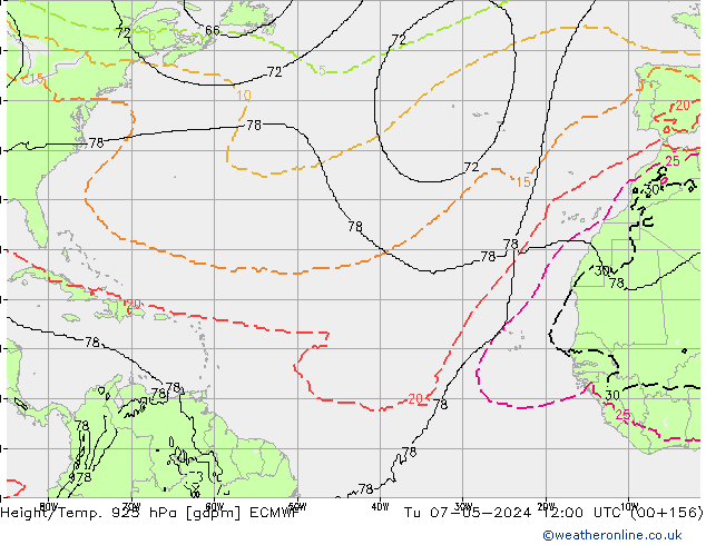 Height/Temp. 925 hPa ECMWF Di 07.05.2024 12 UTC