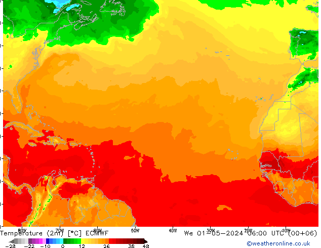 карта температуры ECMWF ср 01.05.2024 06 UTC