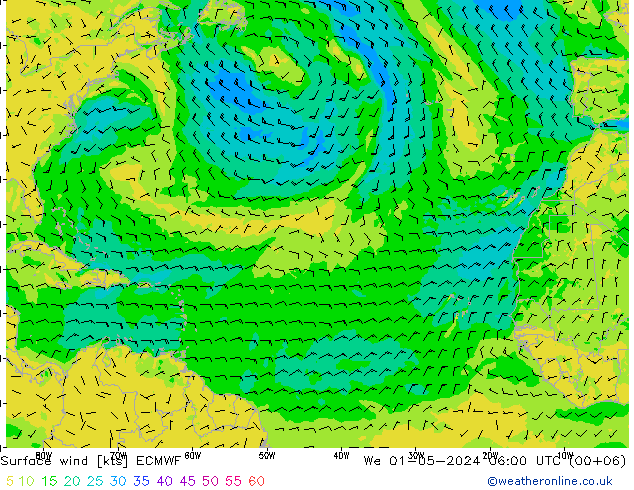 Surface wind ECMWF St 01.05.2024 06 UTC
