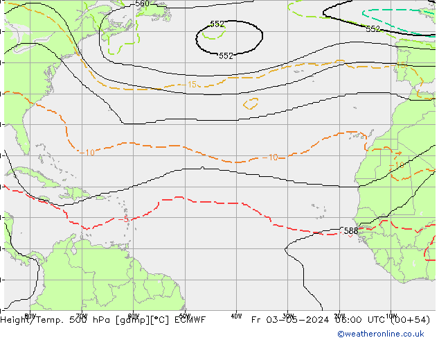 Yükseklik/Sıc. 500 hPa ECMWF Cu 03.05.2024 06 UTC