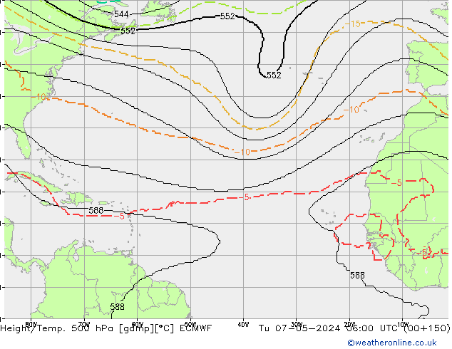 Height/Temp. 500 гПа ECMWF вт 07.05.2024 06 UTC