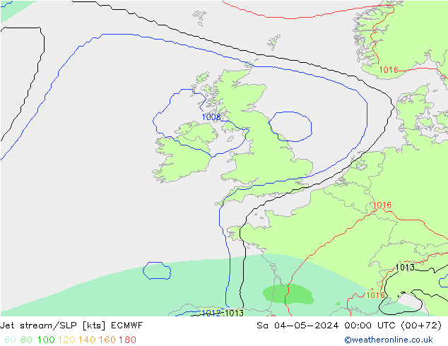 Jet stream/SLP ECMWF Sa 04.05.2024 00 UTC