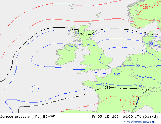 pression de l'air ECMWF ven 03.05.2024 00 UTC