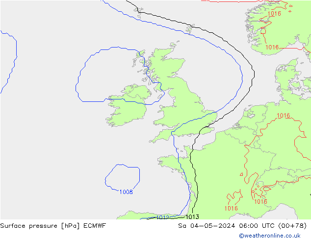 Luchtdruk (Grond) ECMWF za 04.05.2024 06 UTC