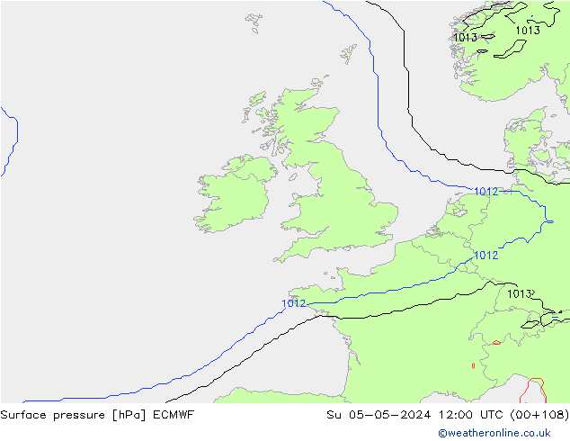 Luchtdruk (Grond) ECMWF zo 05.05.2024 12 UTC