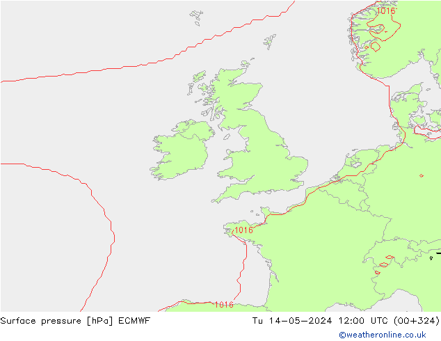 Surface pressure ECMWF Tu 14.05.2024 12 UTC