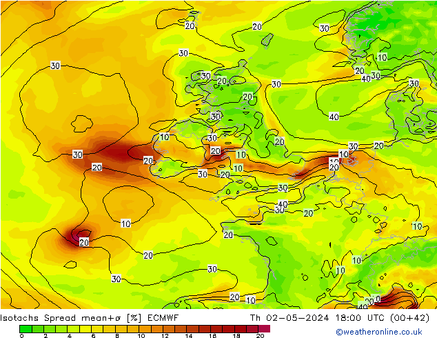 Isotachs Spread ECMWF Th 02.05.2024 18 UTC