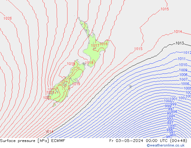 приземное давление ECMWF пт 03.05.2024 00 UTC