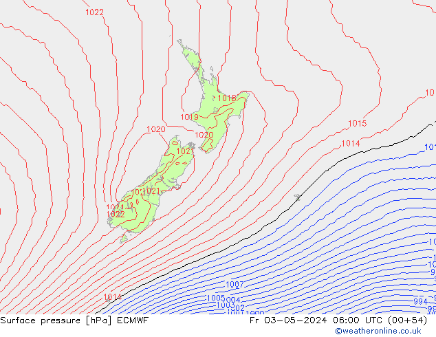 Surface pressure ECMWF Fr 03.05.2024 06 UTC