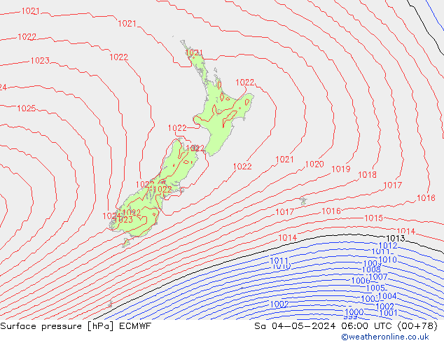 Luchtdruk (Grond) ECMWF za 04.05.2024 06 UTC