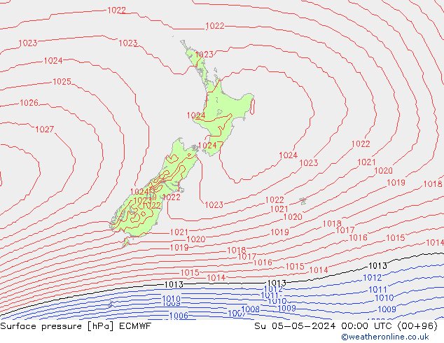 Surface pressure ECMWF Su 05.05.2024 00 UTC