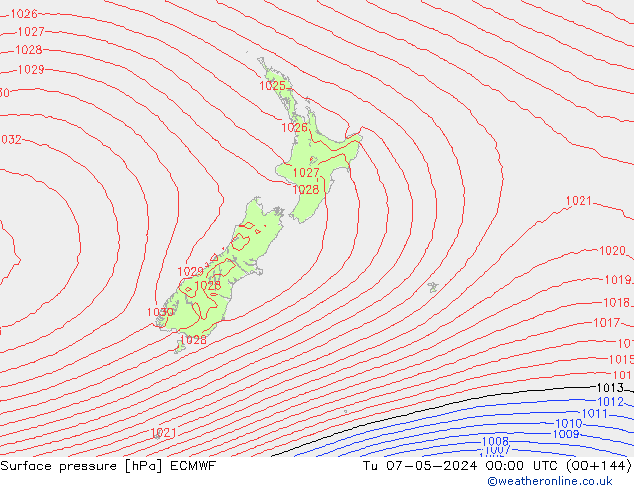 приземное давление ECMWF вт 07.05.2024 00 UTC