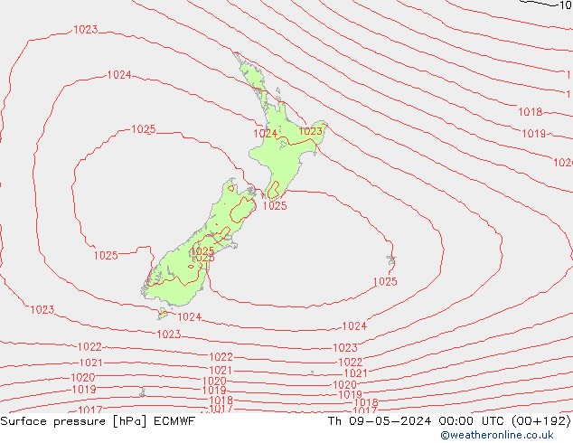 Bodendruck ECMWF Do 09.05.2024 00 UTC