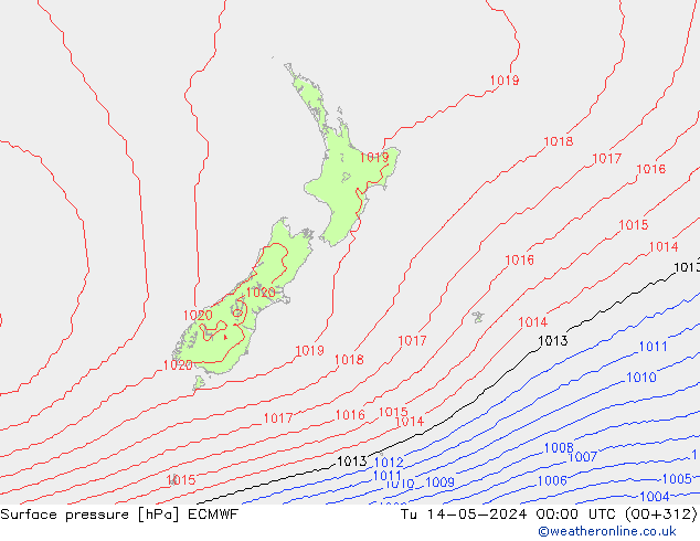 Surface pressure ECMWF Tu 14.05.2024 00 UTC