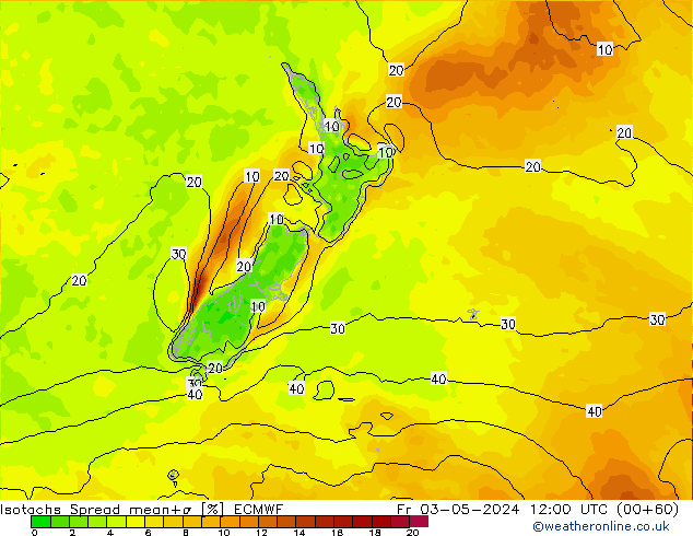 Isotachs Spread ECMWF Fr 03.05.2024 12 UTC