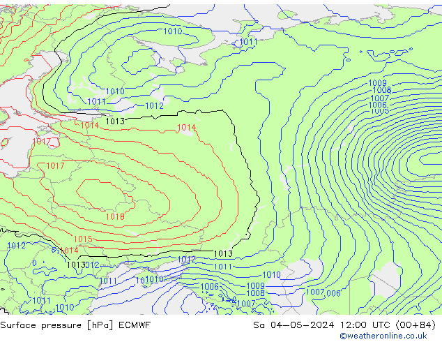 ciśnienie ECMWF so. 04.05.2024 12 UTC