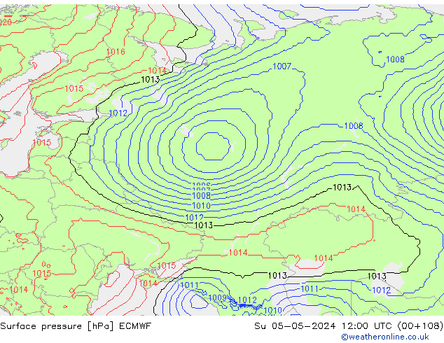 приземное давление ECMWF Вс 05.05.2024 12 UTC