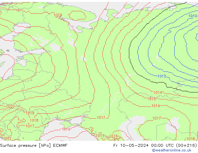 pressão do solo ECMWF Sex 10.05.2024 00 UTC