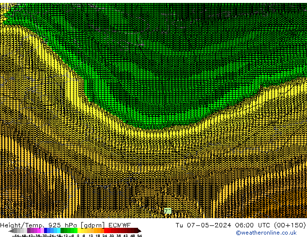 Height/Temp. 925 гПа ECMWF вт 07.05.2024 06 UTC