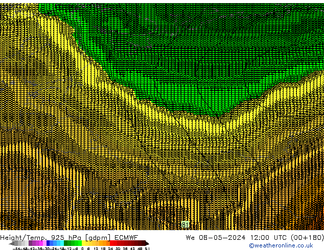 Hoogte/Temp. 925 hPa ECMWF wo 08.05.2024 12 UTC