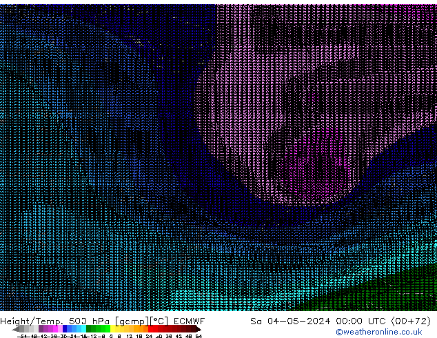 Yükseklik/Sıc. 500 hPa ECMWF Cts 04.05.2024 00 UTC